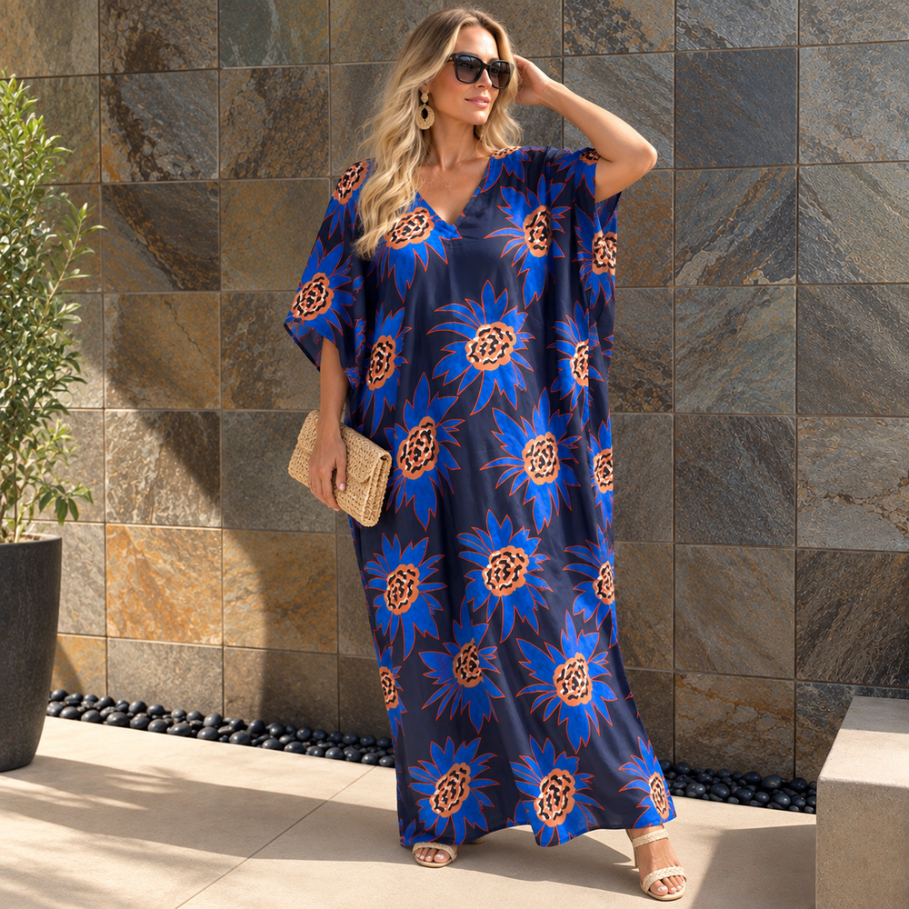 Maya Santorini Premium Rayon Breezy kaftan - Sizes Available AU 14-32