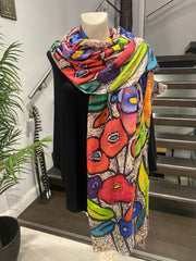 Floral Gloria 100% Cashmere Julian Scarf /Wrap