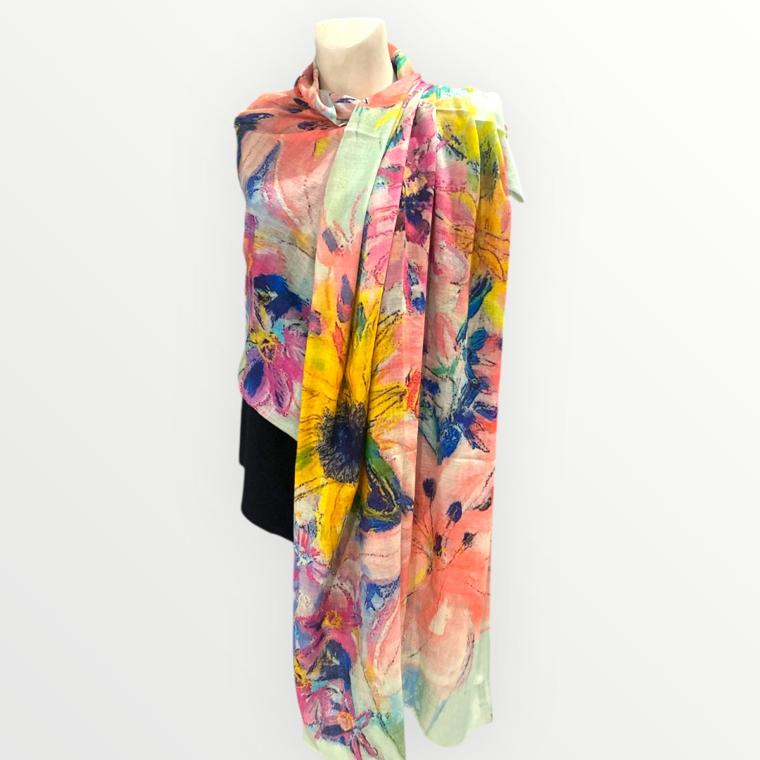 Wearable art 100% Cashmere Julian Scarf /Wrap