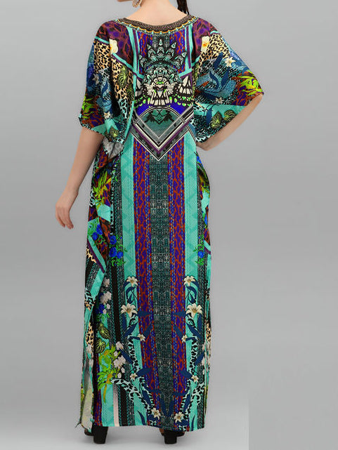 Purple hues Mia Embellished Kaftan Dress