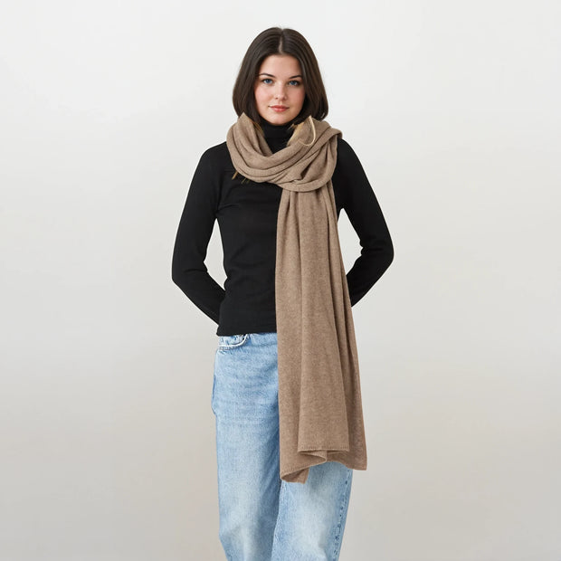 100% Cashmere 2 ply Knitted Julian Oversized Wrap -Unisex -More Colours available