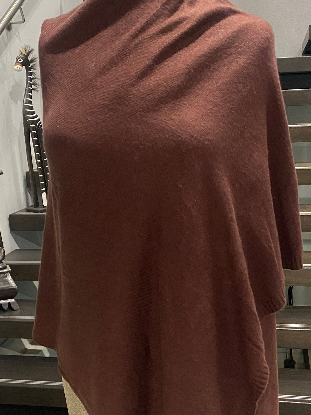 Dark Brown 100% Cashmere 2 ply Julian Travel Wrap/ Scarf