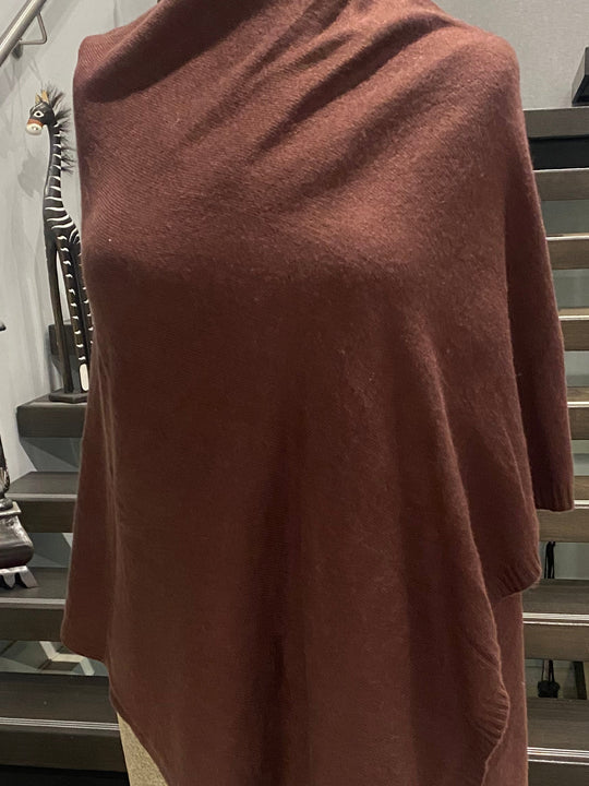 Dark Brown 100% Cashmere 2 ply Julian Travel Wrap/ Scarf