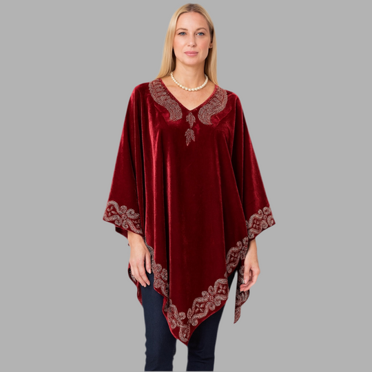 RITZY Velvet Silk Luxe Poncho Bling One Size