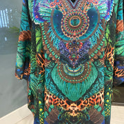 Maya Embellished Silk Mix kaftan Tunic Top Sizes Available AU 16-26