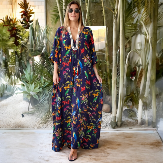 Coco Bella Milano’s Silk Green Blue kaftan-Sizes Available AU 12-22