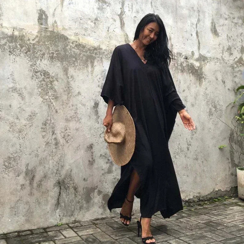 Maya Long Kaftan Black O/S AU 16-26