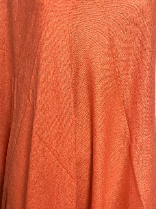 Julian Oversized handwoven pure cashmere scarf- Orange Rust