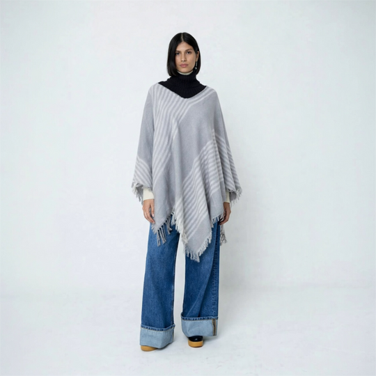 DEIA Winter Wrap Grey Shawl Poncho One Size