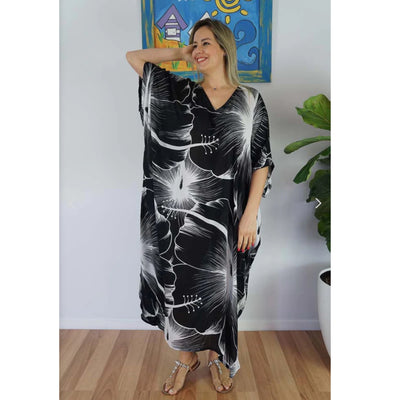 Plus Size Rayon Maya Kaftan Dress One Size Fits All 16 to 26