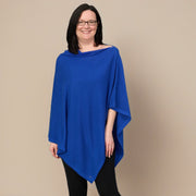 Blue Pure Cashmere Wool Oversized Julian Poncho