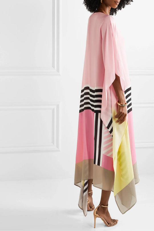Pink Soft Satin Mia MIDI Kaftan Dress AU 10-18