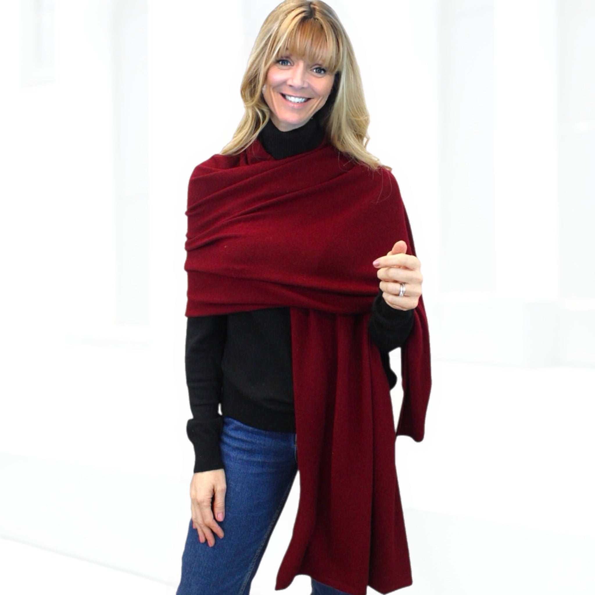 Julian knitted Pure cashmere scarf/ shawl/ Travel wrap-Colours available-Extra Large