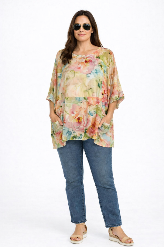 Maya Kyra Cotton oversized Tunic Top-O/S AU 12-22