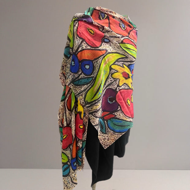 Wearable art 100% Cashmere Julian Scarf /Wrap