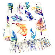 DEIA Black Floral Mixed Cashmere Blend Scarf - Sustainable & Soft