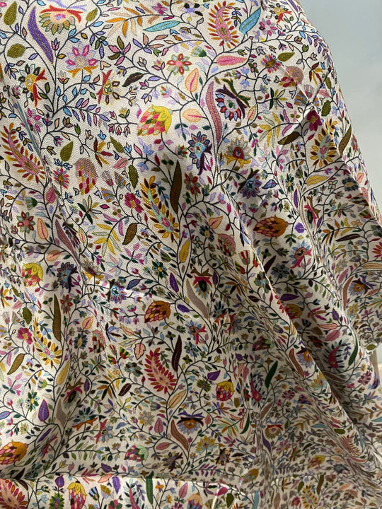 White Maya Julian Pure Cashmere  Silk Scarf
