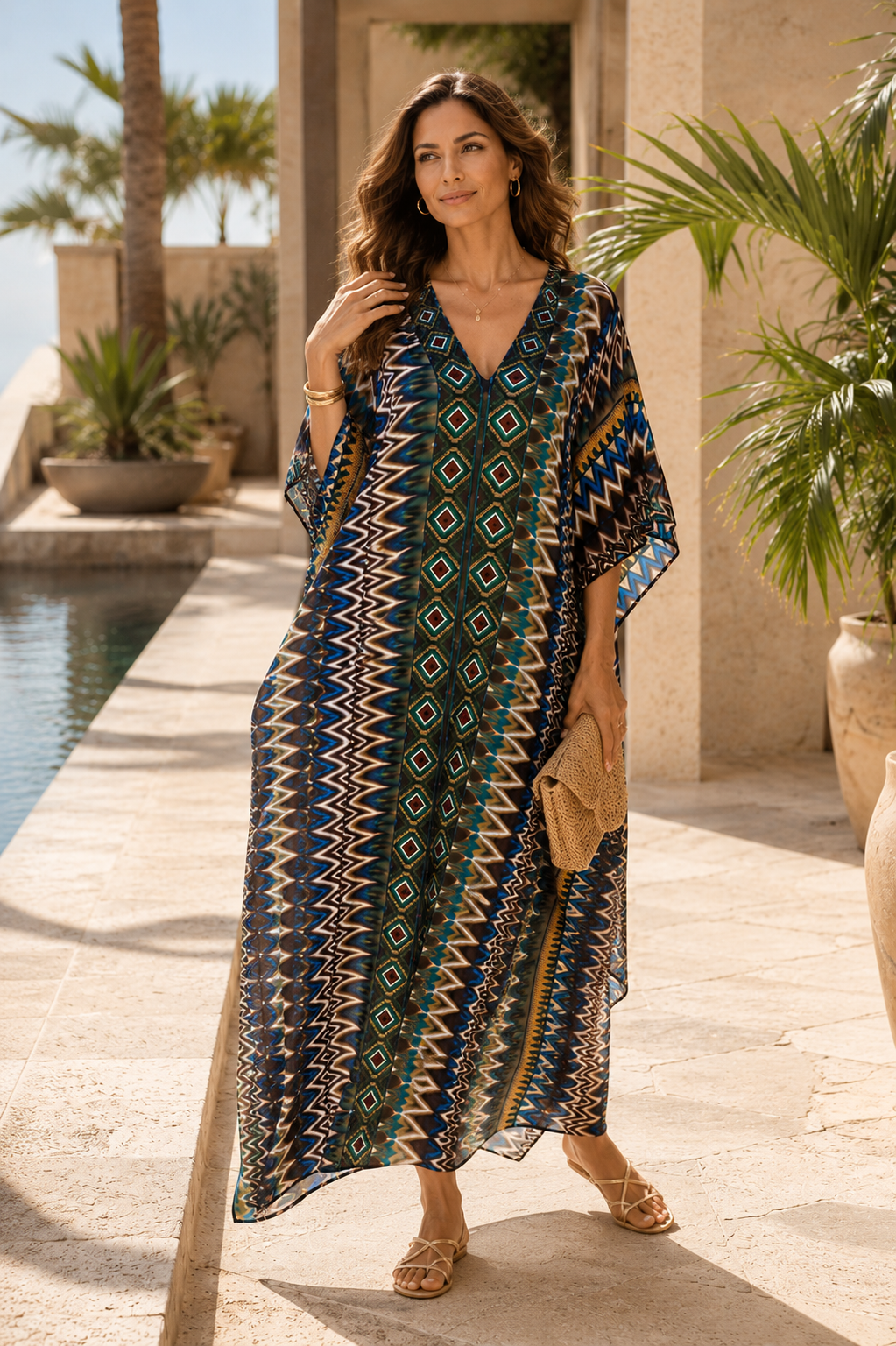 Muslin Cotton Maya Kaftan Dress one size fits AU 12-26