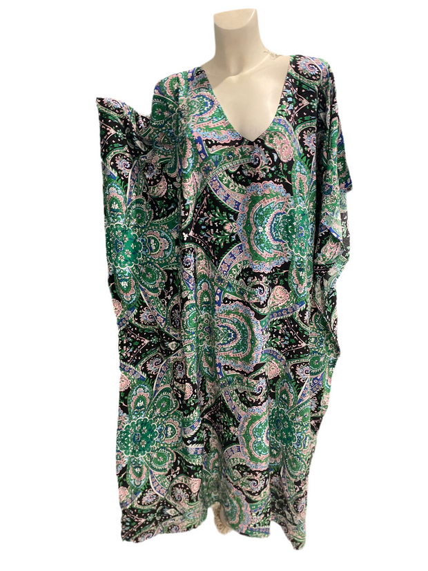 Tropical Maya Rayon Cotton Kaftan 12-22