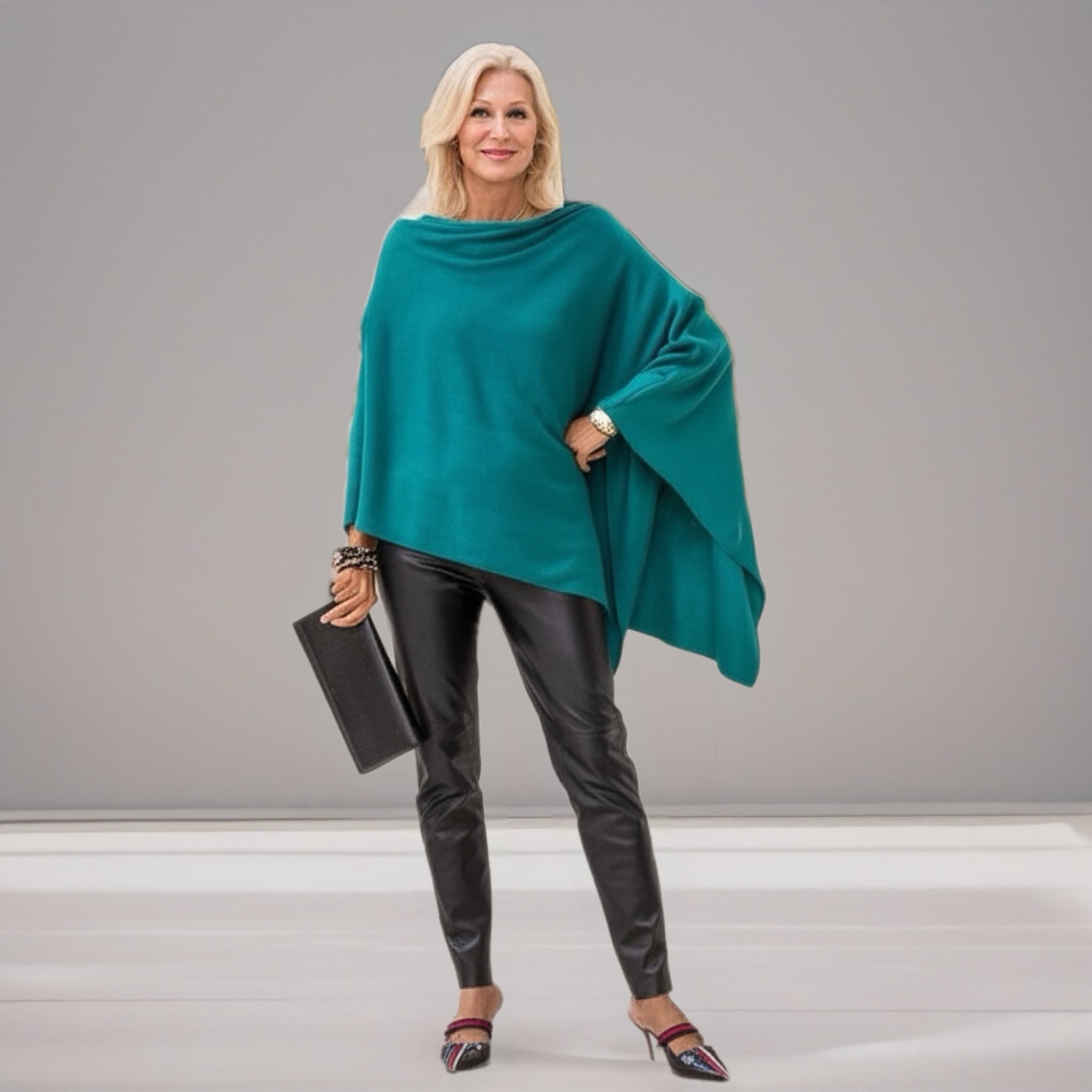 Women’s Pure Cashmere Oversized Julian Maya Poncho-More colours available