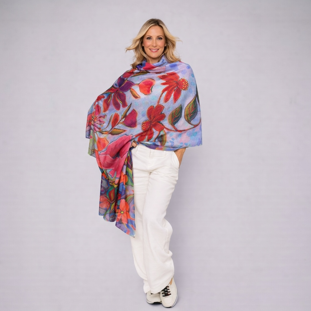 Wearable art 100% Cashmere Julian Scarf /Wrap-More Designs Available