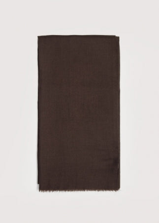 Darkest Brown Julian handwoven pure cashmere scarf