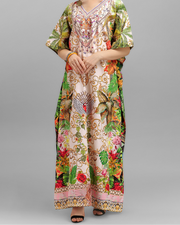 Tropical Mia Embellished Kaftan Dress