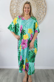 Elegant long Maya Kaftan OSFA 14-26- Premium Hawaiian