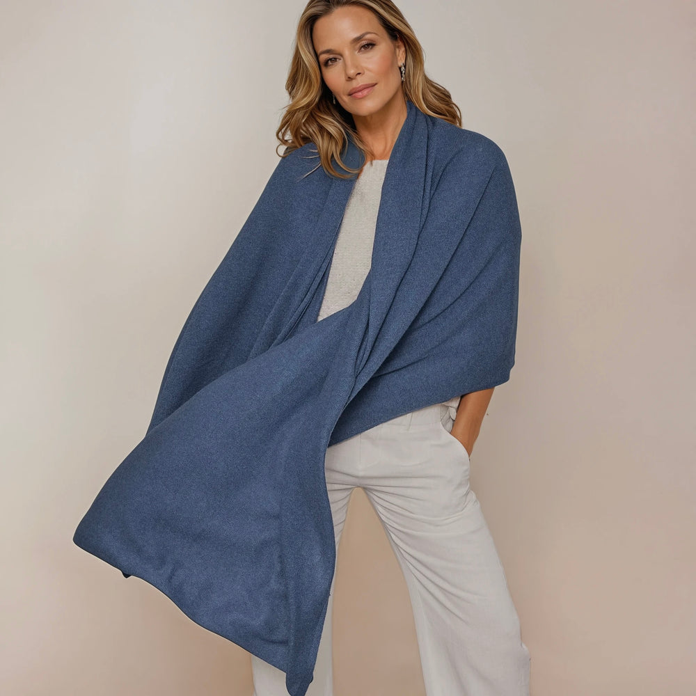 Julian knitted Pure Cashmere Maya scarf/ shawl/ Travel wrap-Colours available-Extra Large
