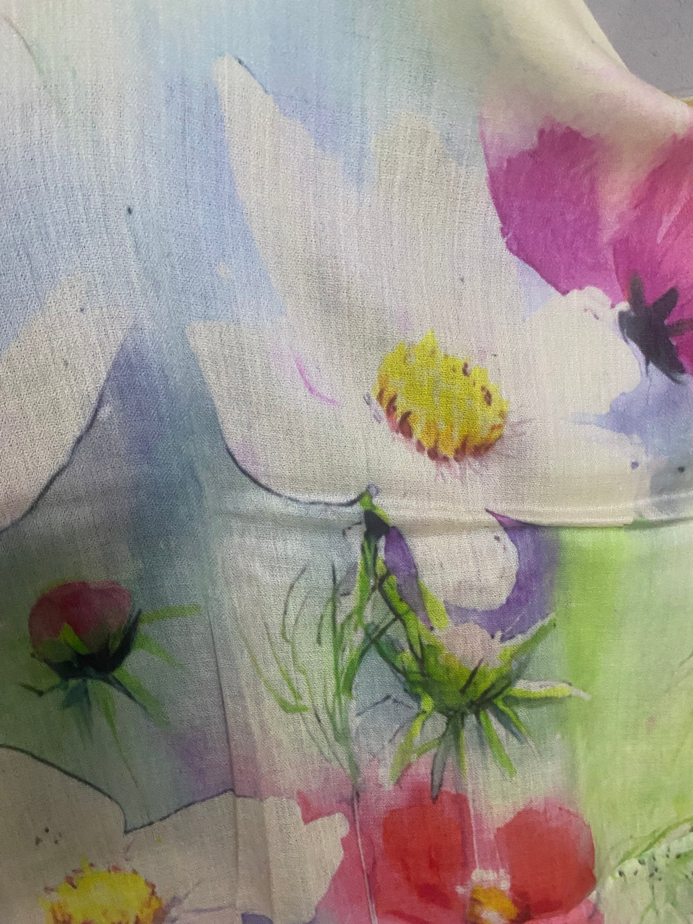 Cashmere Ultra fine Julian Scarf Lillies in My Garden