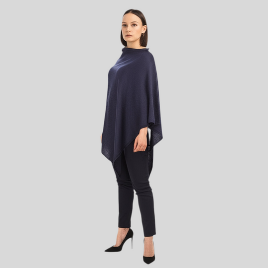 Navy Blue Julian 100% Cashmere Topper