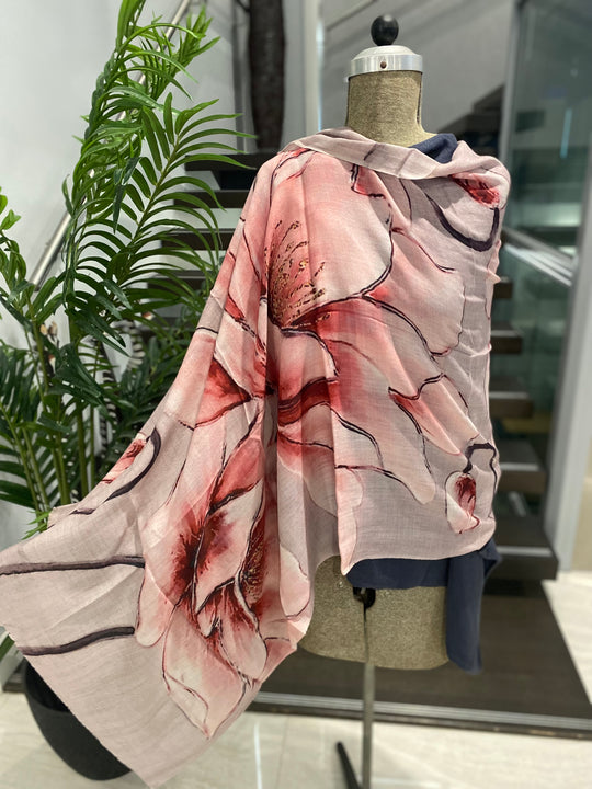 Pink Serra 100% Cashmere Ultra fine Julian Scarf /Wrap