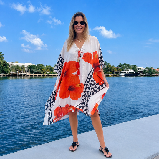 Coco Bella Silk Mix Front Tie Short kaftan  12-20 -More Style Available