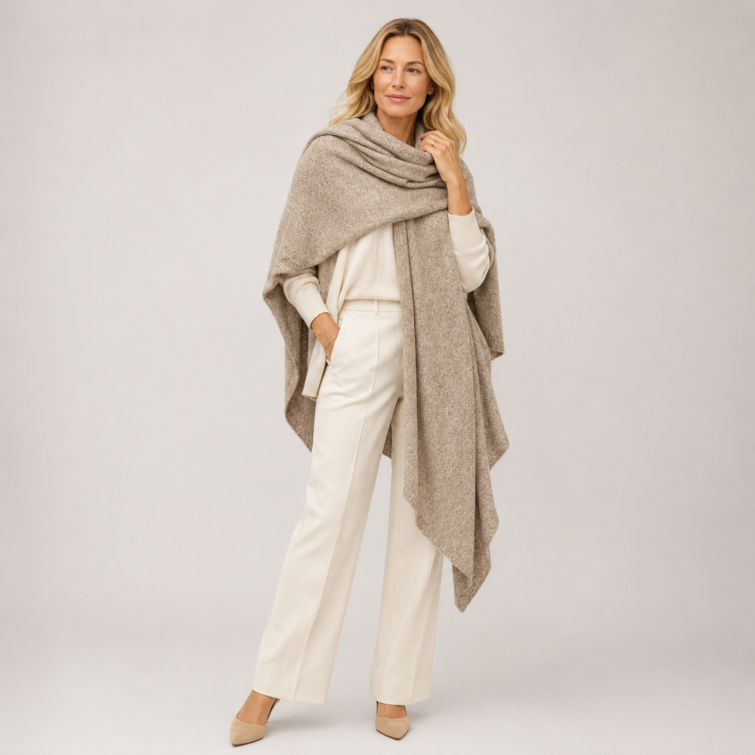 Cashmere Oatmeal Taupe Julian Travel Wrap