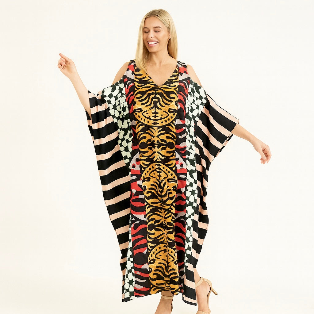 Maya Cold Shoulder Rayon Kaftan-Sizes Available AU 14-30