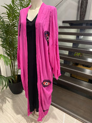 Handmade Evil Eye Organic Cotton Free size Kimono AU 10-24