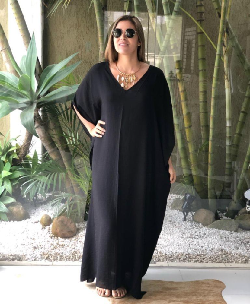 Maya Bohemian Black Premium Rayon kaftan - Sizes Available AU 14-32
