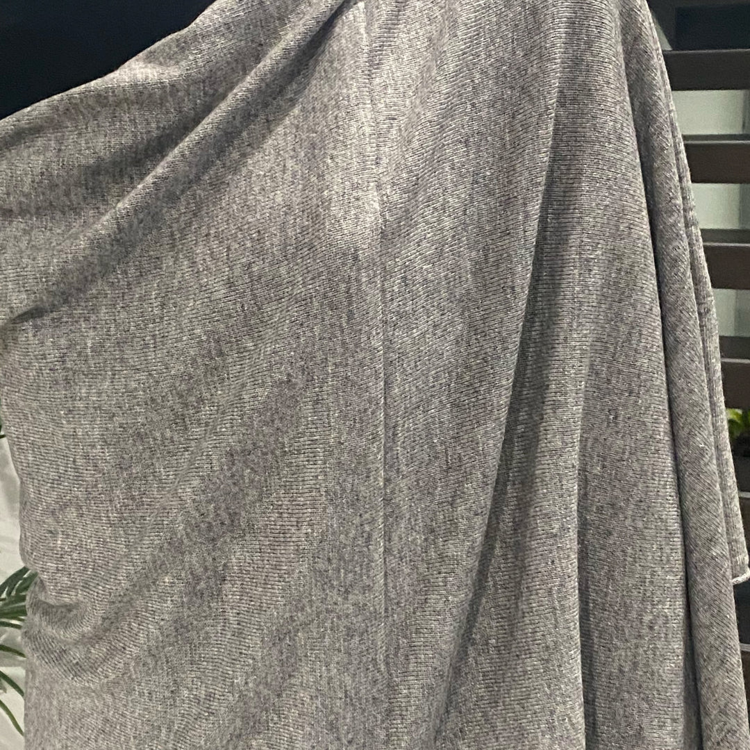 Julian Knitted Pure Grey Cashmere Shawl/ Wrap/ Scarf
