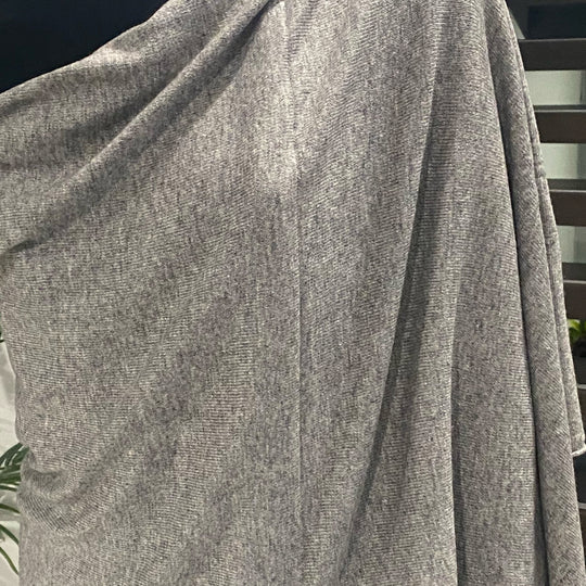 Julian Knitted Pure Grey Cashmere Shawl/ Wrap/ Scarf