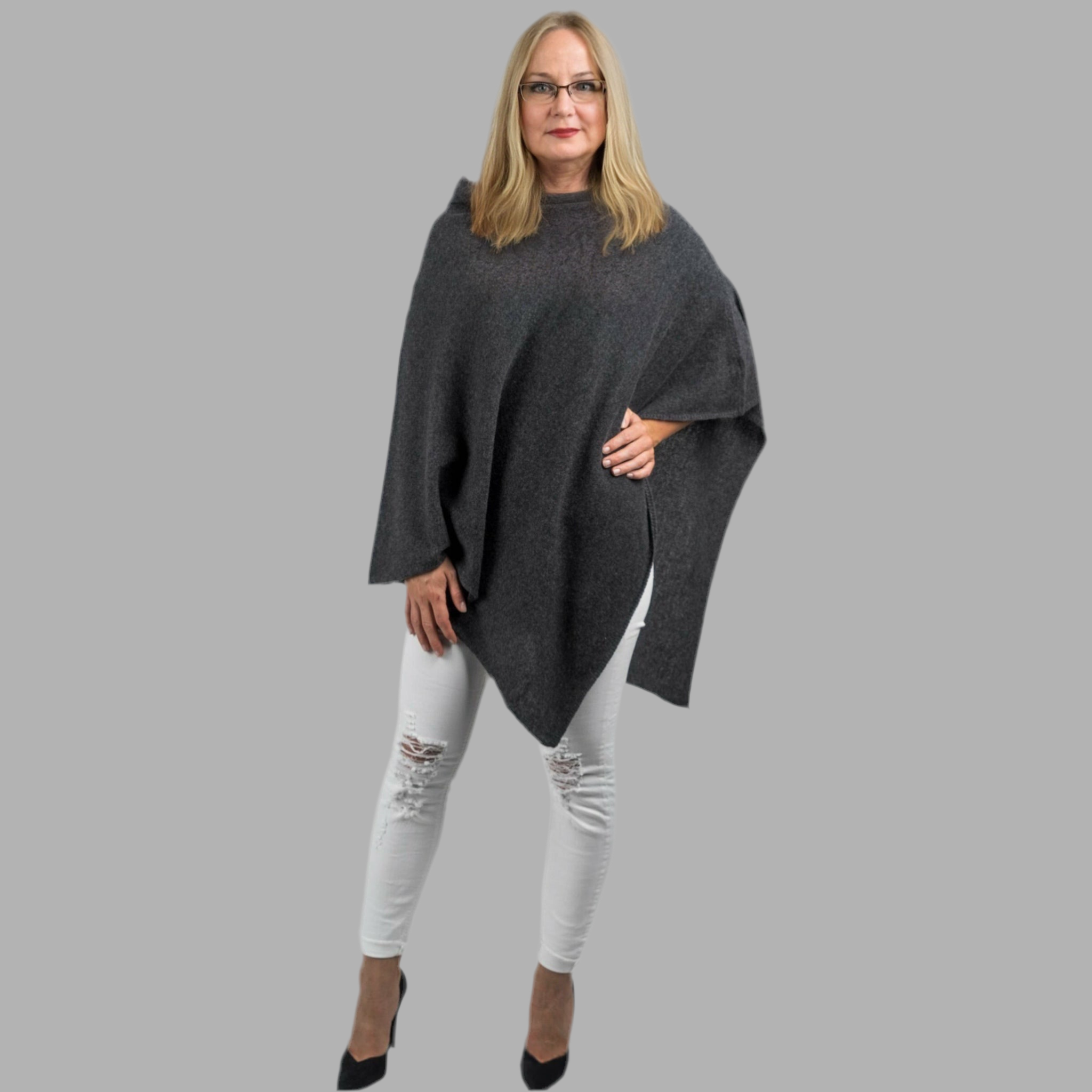 Women’s Pure Cashmere Oversized Julian Maya Poncho-More colours available