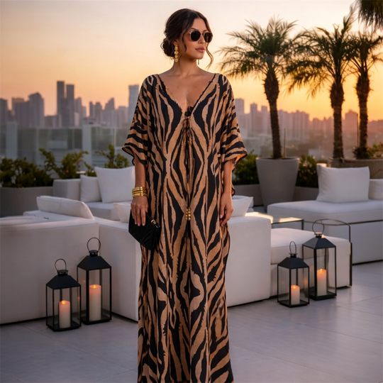 Coco BellaMirage Brown Black Luxe kaftan 12-20