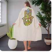 Handmade Evil Eye Organic Cotton Free size Kimono