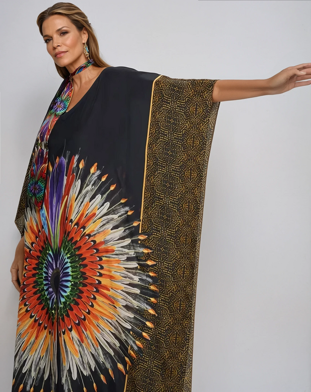 Maya Black rayon Resort wear Kaftan Sizes Available AU 12-24