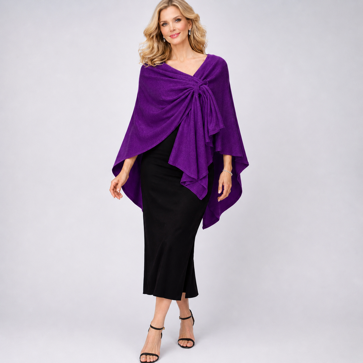 RITZY Front Closure Luxurious Maya Winter Cardigan Poncho Sweater-More colours available