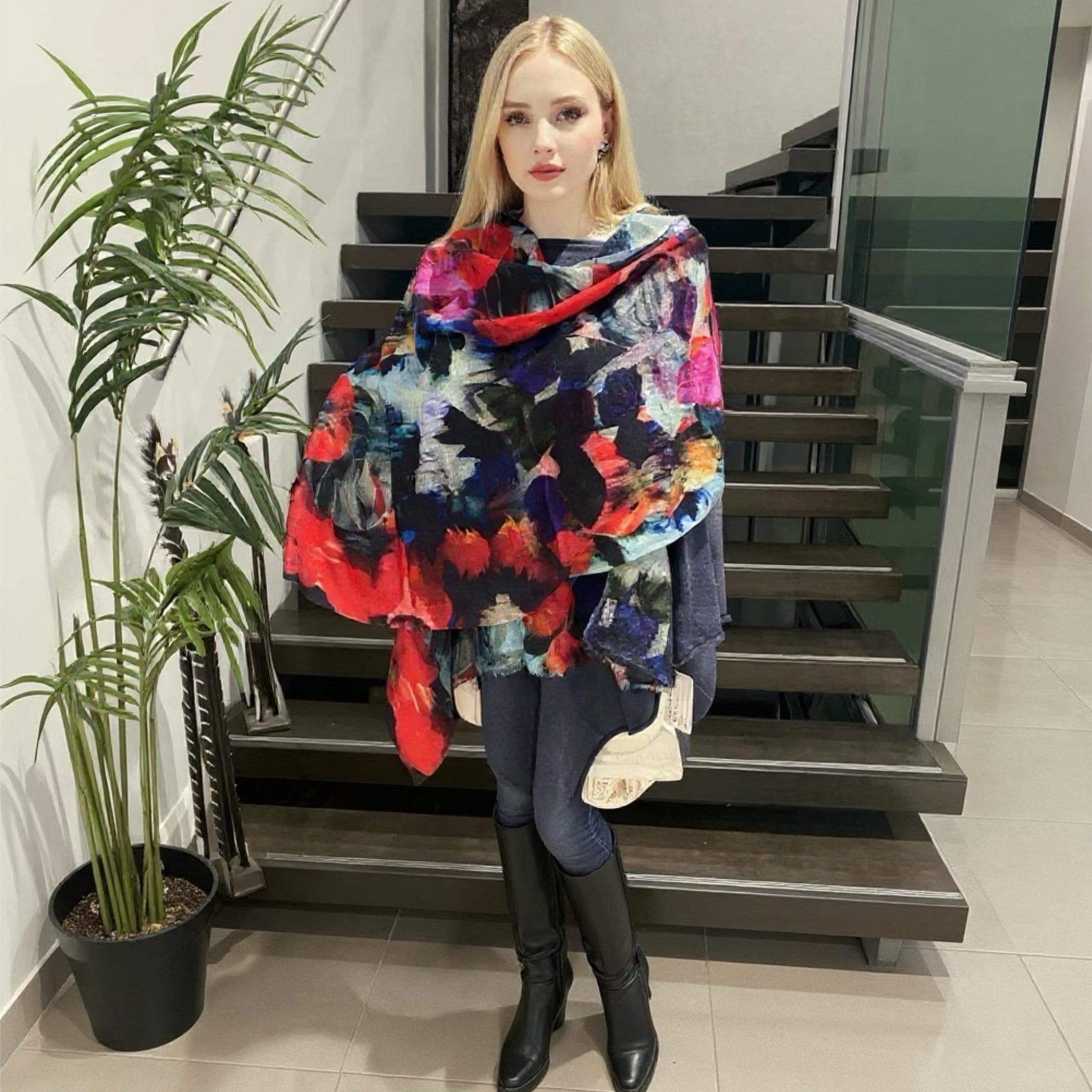 Wearable art 100% Cashmere Julian Scarf /Wrap-More Designs Available