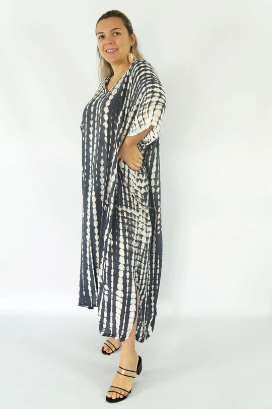 Maya Black Kaftan Dress one size fits AU 12-26