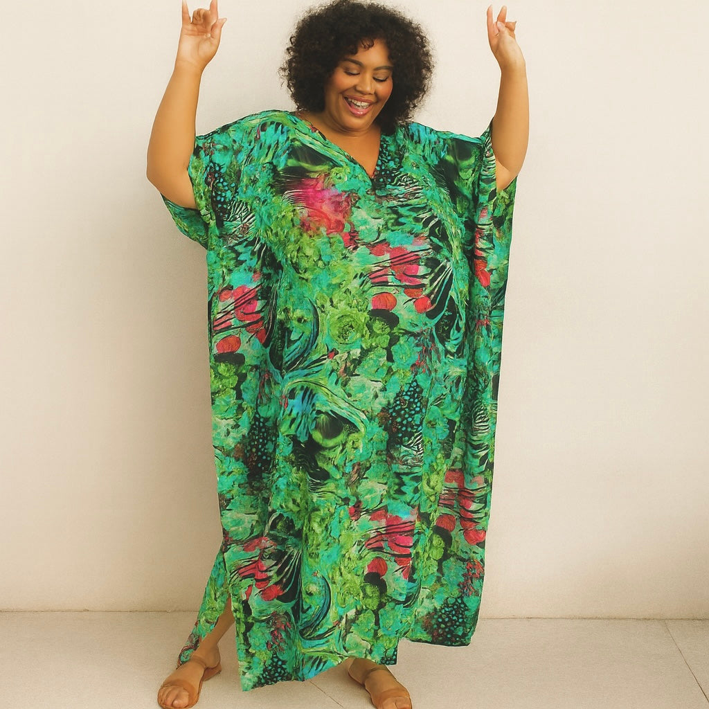 Maya Green Bohemian Sitara kaftan- Sizes Available AU 14-30