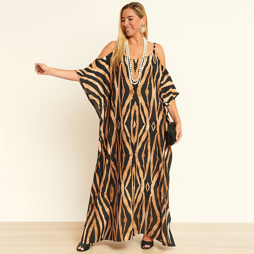 Brown Cairo Milano Coco Bella kaftan Resort Wear