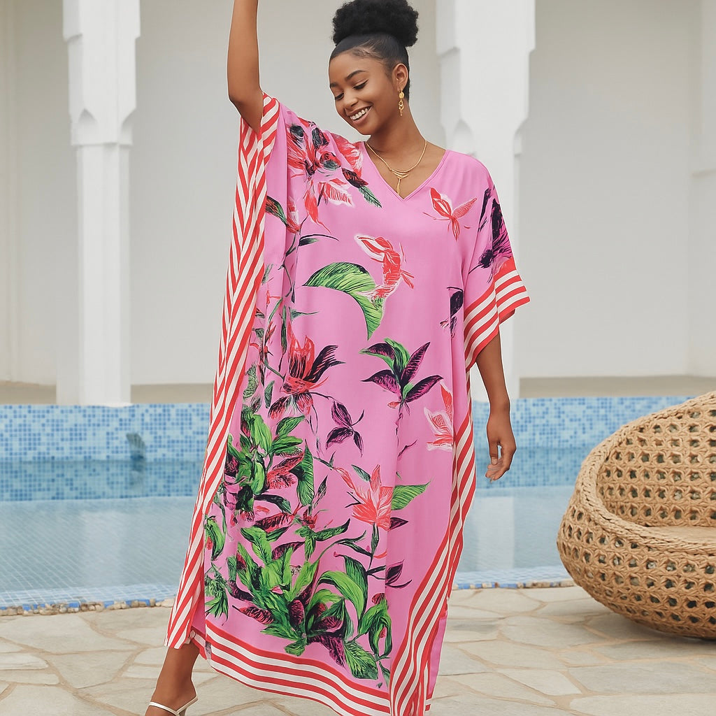 Maya Bohemian Tropical kaftan dress - Sizes Available AU 14-30