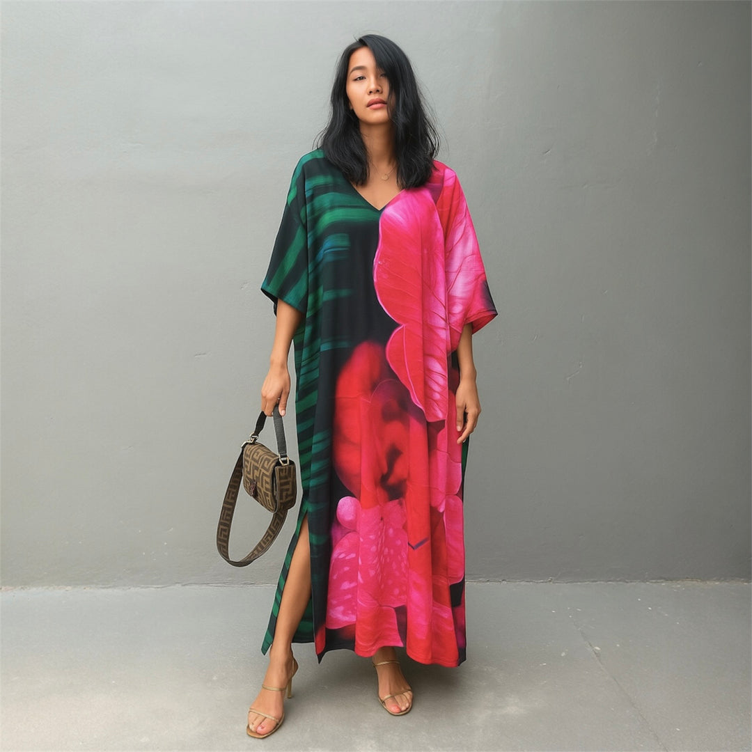 Maya Green Geris Tropical Boho kaftan - Sizes Available-AU 14-30